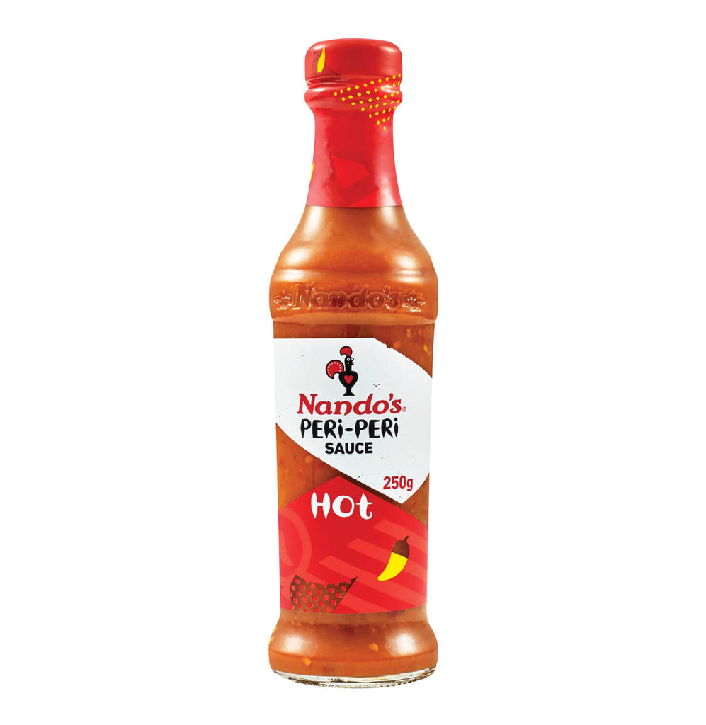 Nandos Hot Peri Peri Sauce Large Bottle (Kosher) (CASE OF 6 x 250g)