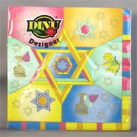 DINU Napkins Magen David Multi Colored (Pack of 20) (CASE OF 6 x 111g)