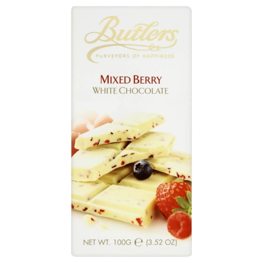 Butlers White Chocolate Bar with Mixed Berries (CASE OF 10 x 100g)