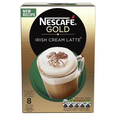 Nestle Nescafe Gold Irish Latte Mix (Pack of Eight Sachets) (CASE OF 6 x 158g)