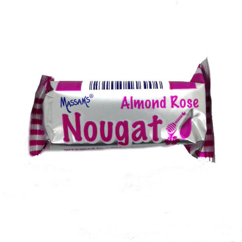 Massams Nougat - Rose Almond Bar (Kosher) (CASE OF 48 x 25g)