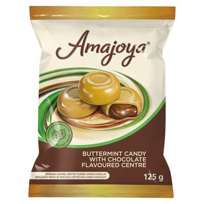 Amajoya Candy Buttermint with Milk Chocolate Centre (CASE OF 24 x 125g)