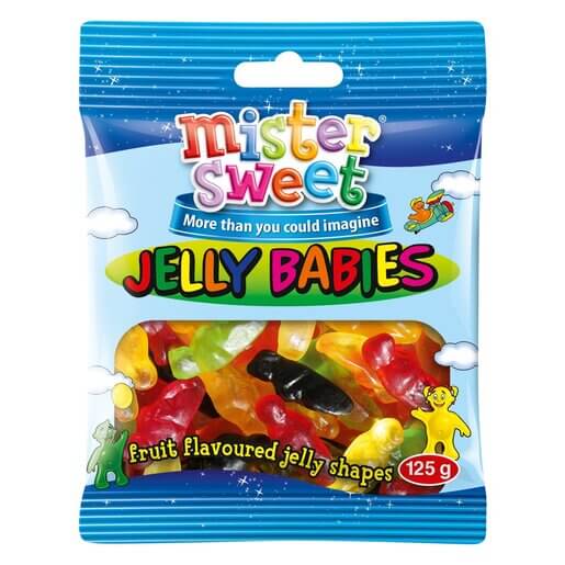 Mister Sweet Prepacks Jelly Babies (CASE OF 30 x 125g)