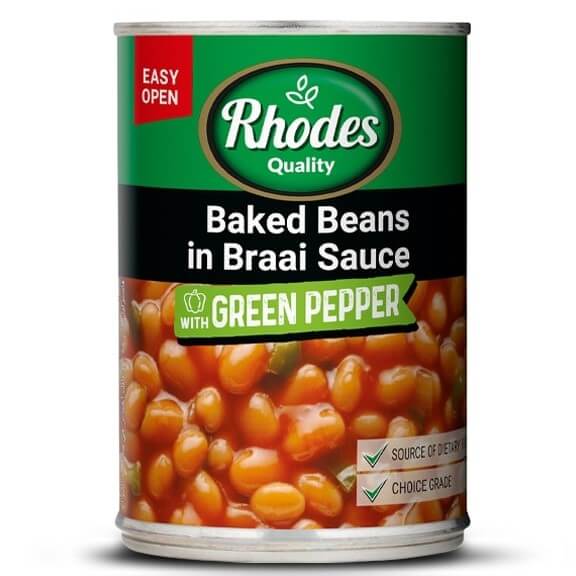 Rhodes Beans in Braai Sauce with Green Pepper (CASE OF 12 x 410g)