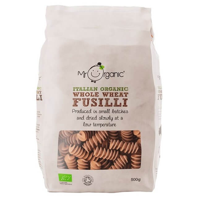 Mr Organic Whole Wheat Fusilli Pasta (CASE OF 12 x 500g)